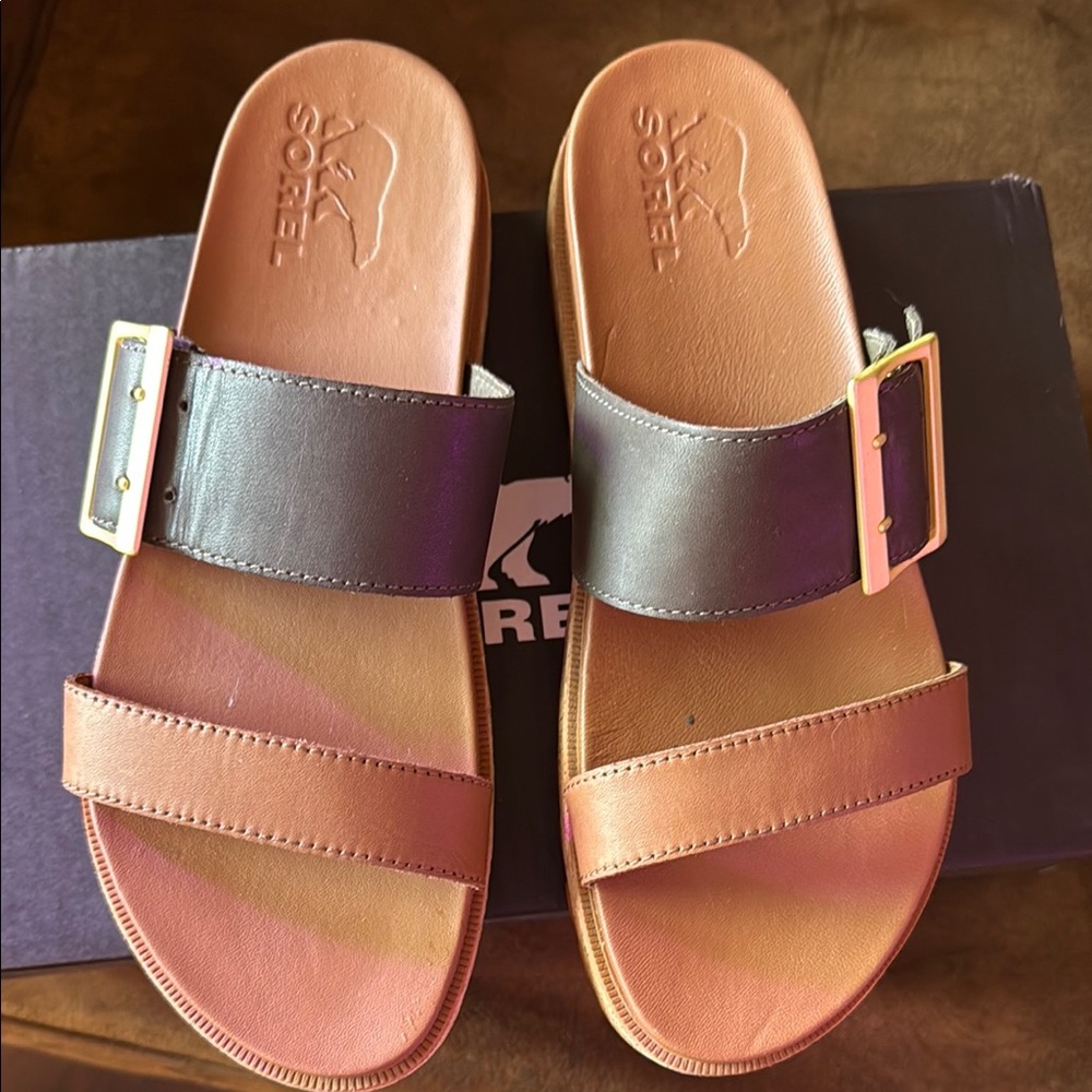 Sorel Two-Tone Slide Sandals